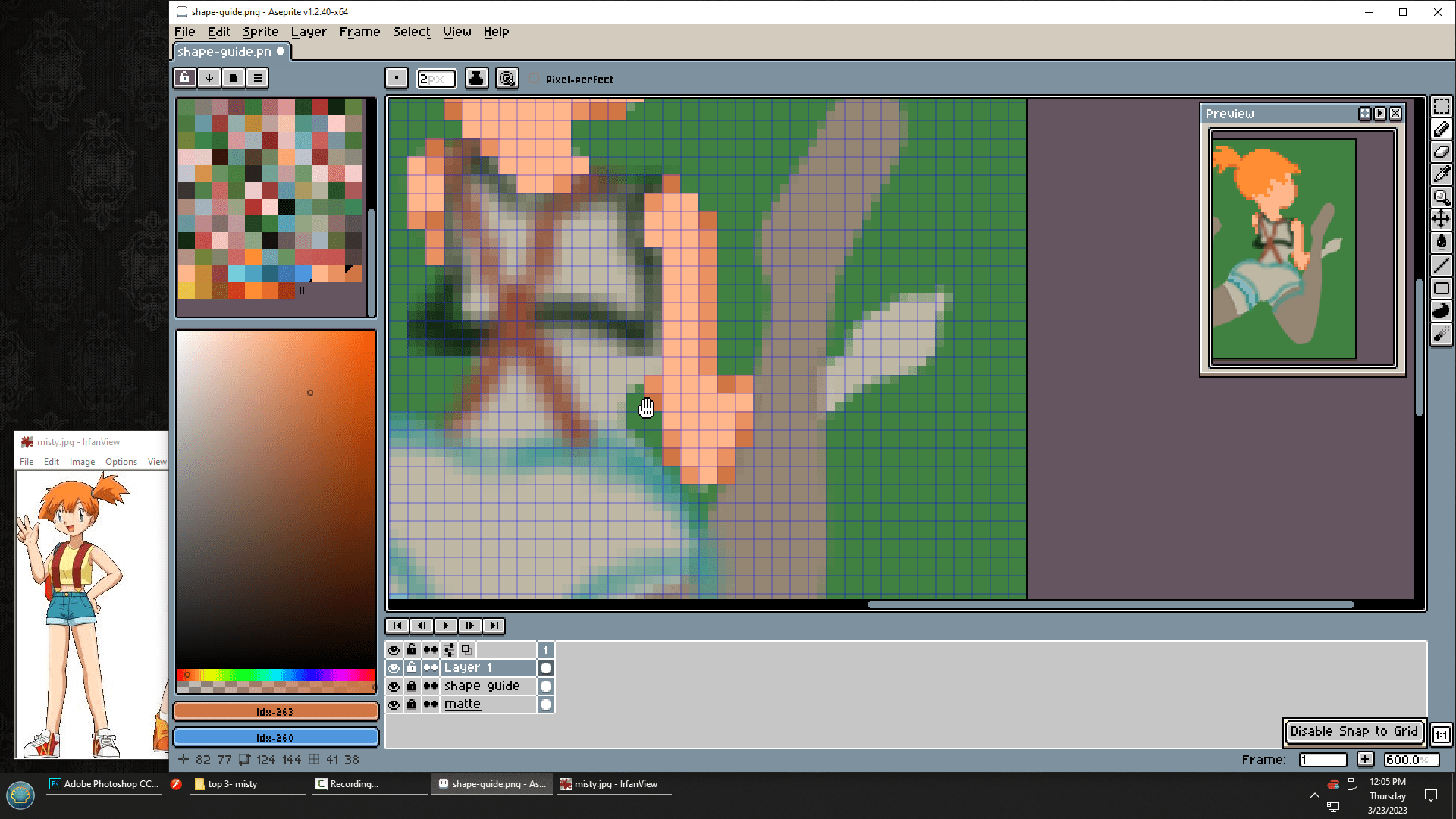 Outlining and filling the arms